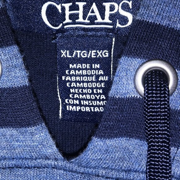 Chaps Two-Tone Blue Striped Sweatshirt XL - Picture 2 of 4